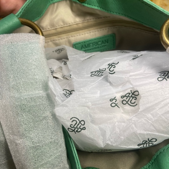 American Leather Teal Shoulder Bag - Picture 4 of 4